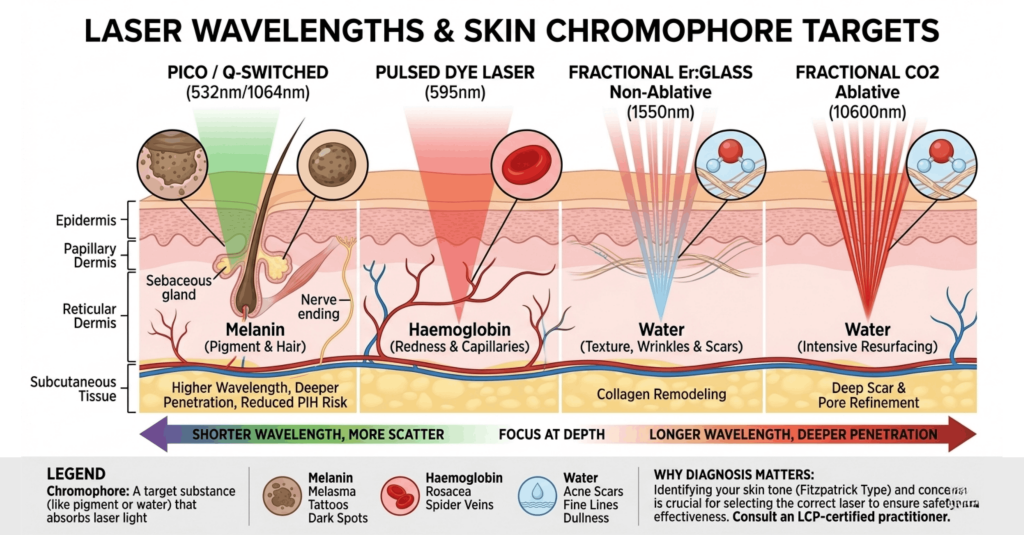 Laser Wavelengths & Skin Chromophore Targets