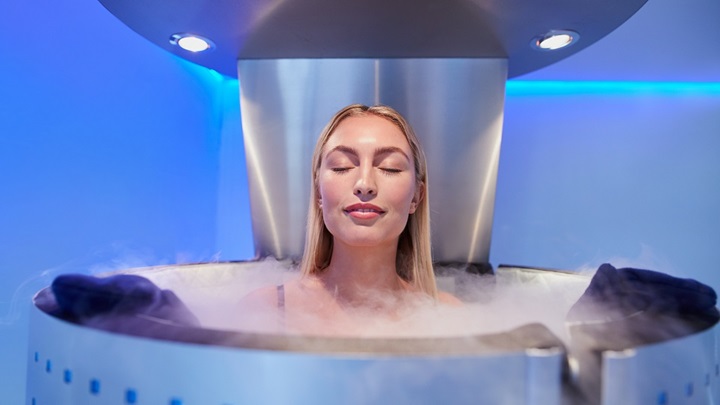 Woman in a cryochamber